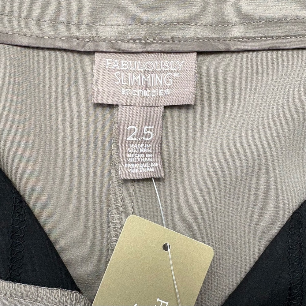 NWT Chico's Fabulously Slimming Ankle Pant 2.5 US Size 14 Tan Stretch 27” Inseam - Picture 7 of 10